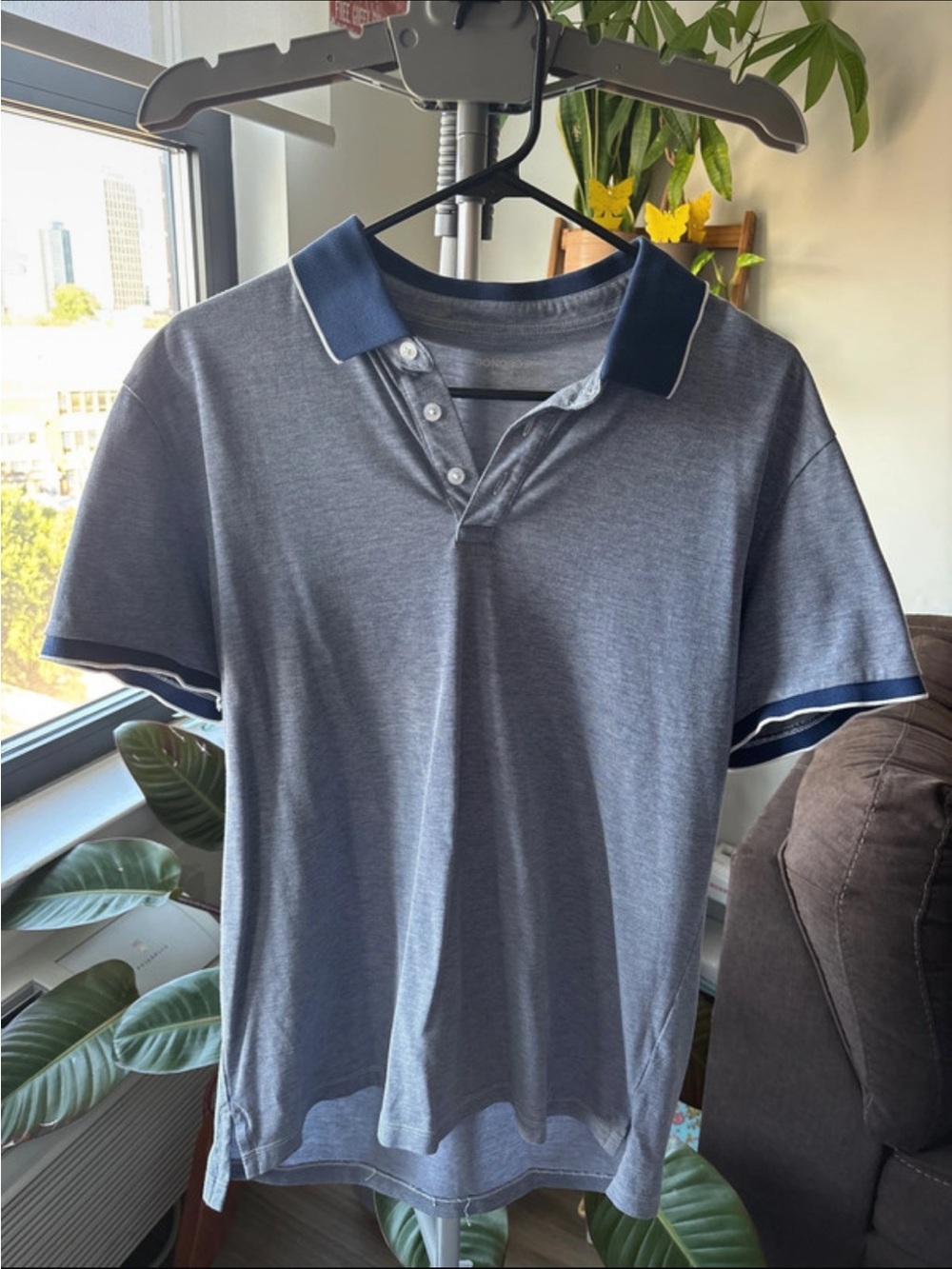 Men's Short-Sleeve Polo Shirt - Navy/Gray